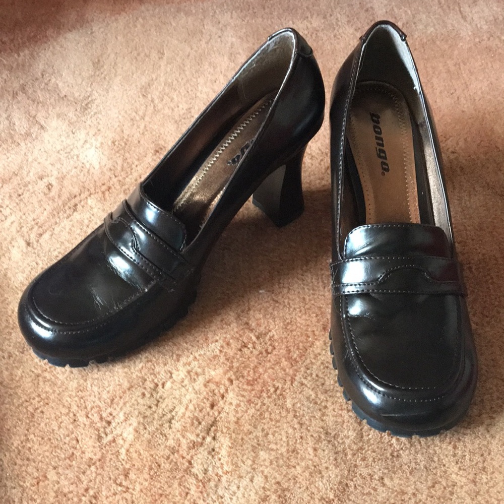 NIB Bongo high-heeled loafers, chocolate brown!